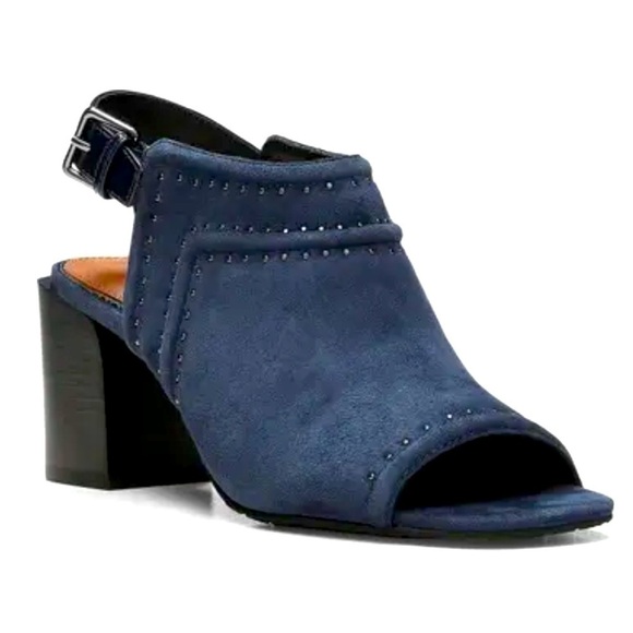 Donald Pliner Penny Open Toe Slingback Mule - navy suede - Picture 3 of 15